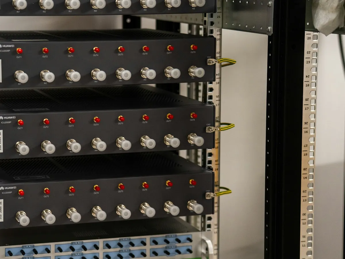 Rack of network and security equipment